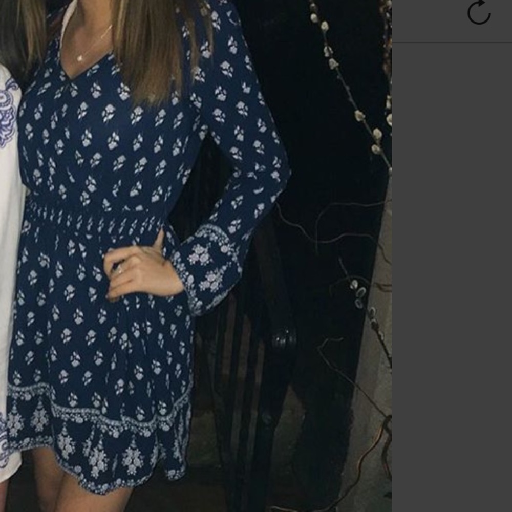 Blue, patterned dress